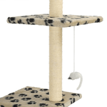 vidaXL Albero per Gatti e Tiragraffi Sisal 260 cm Zampe Stampate Beige