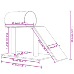 vidaXL Pali Tiragraffi Gatti Tunnel e Scaletta Grigio Chiaro 55,5 cm