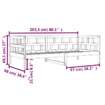 vidaXL Dormeuse Marrone Cera 90x200 cm in Legno Massello di Pino