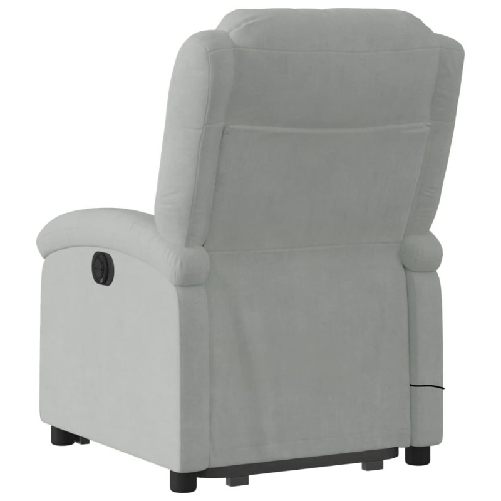 vidaXL Poltrona Alzapersona Massaggi Elettrica Grigio Chiaro Velluto