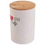 Galileo I Love Barattolo Caffe' In Dolomite Con Coperchio In Bamboo 740 Ml