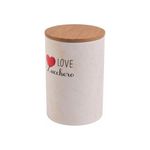 Galileo I Love Barattolo Zucchero In Dolomite Con Coperchio In Bamboo 740 Ml