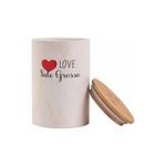 Galileo I Love Barattolo Sale Grosso In Dolomite Con Coperchio In Bamboo 740 Ml