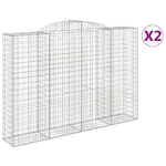 vidaXL Cesti Gabbioni ad Arco 2 pz 300x50x200/220 cm Ferro Zincato