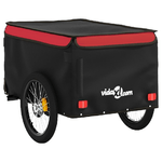 vidaXL Rimorchio da Bici Nero e Rosso 30 kg in Ferro