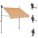 Tenda da Sole Retrattile Manuale con LED 200 cm Gialla e Blu