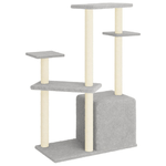 vidaXL Albero per Gatti con Tiragraffi in Sisal Grigio Chiaro 107,5 cm