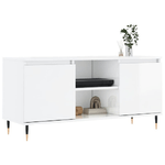 vidaXL Mobile Porta TV Bianco Lucido 104x35x50 cm in Legno ingegnerizzato