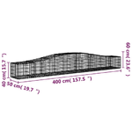 vidaXL Cesti Gabbioni ad Arco 7 pz 400x50x40/60 cm Ferro Zincato