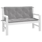 vidaXL Cuscini Panca da Giardino 2pz Grigi 120x50x7 cm Tessuto Oxford