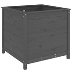 vidaXL Fioriera da Giardino Grigia 82,5x82,5x78cm Legno Massello Pino