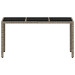 vidaXL Tavolo Giardino Piano Vetro Grigio Chiaro 150x90x75 Polyrattan