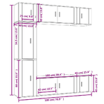 Set di Mobili Porta TV 7 pz Bianco Lucido in Legno ingegnerizzato