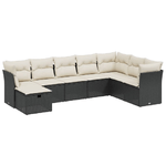 vidaXL Set Divani da Giardino con Cuscini 8 pz Nero in Polyrattan