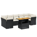 vidaXL Set Divani da Giardino con Cuscini 8 pz Nero in Polyrattan