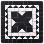 vidaXL Tavolino di Servizio con Mosaico Nero e Bianco in Ceramica