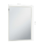 vidaXL Specchio da Parete a LED per Bagno 60x80 cm