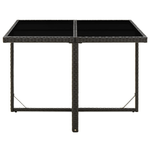 vidaXL Tavolo da Giardino Nero 109x107x74 cm in Polyrattan e Vetro