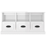 vidaXL Mobile Porta TV Bianco Lucido 100x35x50 cm in Legno ingegnerizzato