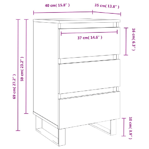vidaXL Comodini 2 pz Rovere Fumo 40x35x69 cm in Legno ingegnerizzato