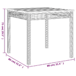 vidaXL Tavolo da Giardino Grigio 80x80x75 cm Polyrattan e Legno Acacia