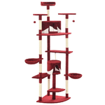 vidaXL Albero per Gatti e Tiragraffi in Sisal 203 cm Rosso e Bianco