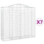 vidaXL Cesti Gabbioni ad Arco 7 pz 200x50x180/200 cm Ferro Zincato