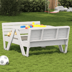 vidaXL Tavolo Picnic per Bambini Bianco 88x122x58 cm Massello di Pino