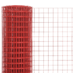 vidaXL Recinzione in Rete per Pollaio in Acciaio e PVC 10x0,5 m Rossa