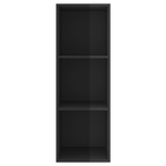 vidaXL Armadietto da Parete per TV Nero Lucido 37x37x107 cm Truciolato