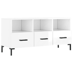 vidaXL Mobile Porta TV Bianco Lucido 102x36x50 cm in Legno ingegnerizzato