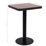 vidaXL Tavolo da Bistrot Marrone Scuro 50x50 cm in MDF