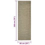 Tappeto in Sisal Naturale 66 x 200 cm Tortora