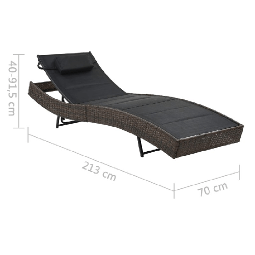 vidaXL Lettino Prendisole in Polyrattan e Textilene Marrone