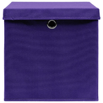 vidaXL Contenitori con Coperchi 10 pz 28x28x28 cm Viola