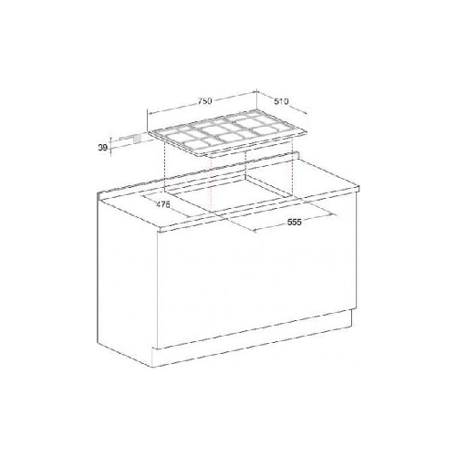 Hotpoint-PCN-752-T-AS-HA-Nero-Acciaio-inossidabile-Da-incasso-Gas-5-Fornello-i-