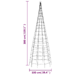 vidaXL Luce Albero di Natale su Pennone 550LED Bianco Freddo 300cm