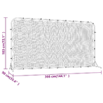 vidaXL Rete Rimbalzante da Calcio Nera 366x90x183 cm HDPE