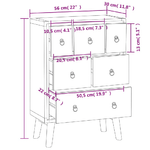 vidaXL Cassettiera 56x30x80 cm in Legno Massello di Teak