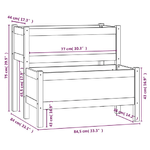 Fioriera Miele 84,5x84x75 cm in Legno Massello di Pino