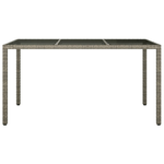 vidaXL Tavolo Giardino 150x90x75cm Vetro Temperato e Polyrattan Grigio