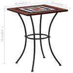 vidaXL Tavolino Bistrot con Mosaico Terracotta e Bianco 60 cm Ceramica