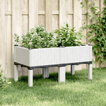 vidaXL Fioriera da Giardino con Gambe Bianco 80x40x42 cm in PP