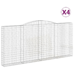 vidaXL Cesti Gabbioni ad Arco 4 pz 400x30x180/200 cm Ferro Zincato