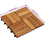 vidaXL Listelli per Pavimento 30 x 30 cm in Legno di Acacia 30 pz