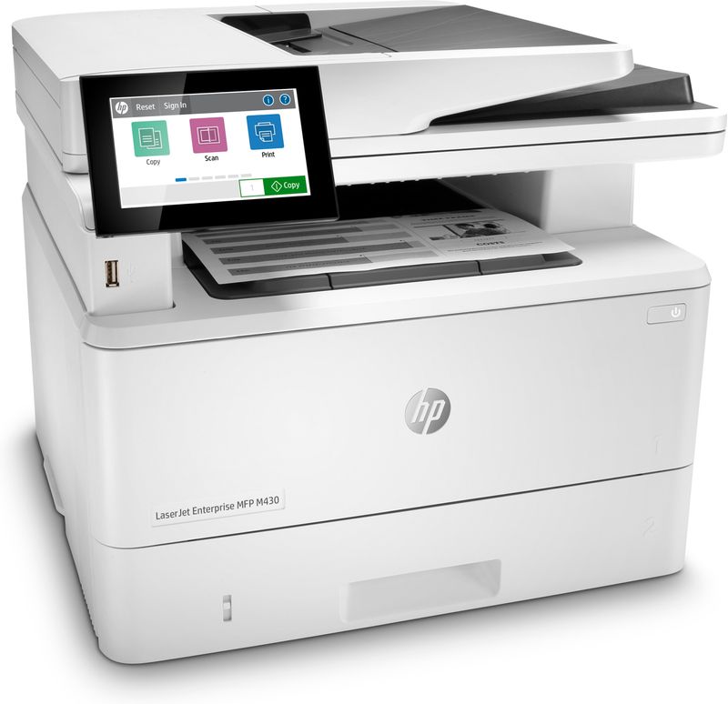 HP-LaserJet-Enterprise-Stampante-multifunzione-Enterprise-LaserJet-M430f-Bianco-e-nero-Stampante-per-Aziendale-Stampa-copia-scansione-fax-ADF-da-50-fogli--Stampa-fronte-retro--Scansione-fronte-retro--Stampa-da-porta-USB-frontale--Compatta--Efficienza-energetica--Avanzate-funzionalita-di-sicurezza-