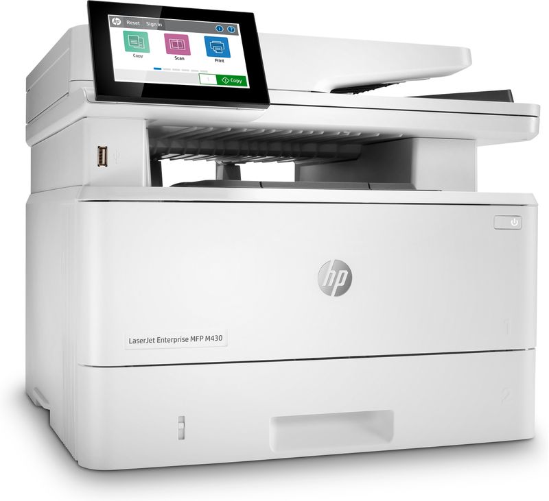 HP-LaserJet-Enterprise-Stampante-multifunzione-Enterprise-LaserJet-M430f-Bianco-e-nero-Stampante-per-Aziendale-Stampa-copia-scansione-fax-ADF-da-50-fogli--Stampa-fronte-retro--Scansione-fronte-retro--Stampa-da-porta-USB-frontale--Compatta--Efficienza-energetica--Avanzate-funzionalita-di-sicurezza-