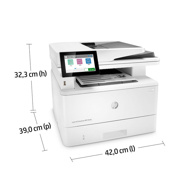 HP-LaserJet-Enterprise-Stampante-multifunzione-Enterprise-LaserJet-M430f-Bianco-e-nero-Stampante-per-Aziendale-Stampa-copia-scansione-fax-ADF-da-50-fogli--Stampa-fronte-retro--Scansione-fronte-retro--Stampa-da-porta-USB-frontale--Compatta--Efficienza-energetica--Avanzate-funzionalita-di-sicurezza-