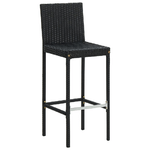 vidaXL Sgabelli da Bar con Cuscini 6 pz in Polyrattan Nero