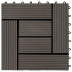 Piastrelle per Decking in WPC 11 pz 30x30cm 1mq Marrone Scuro